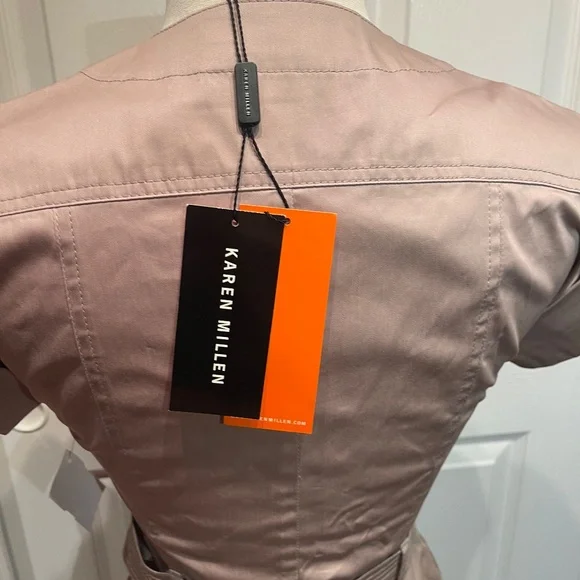 Karen Millen buckled shirt dress NWT size US 2 beige - Picture 3 of 7